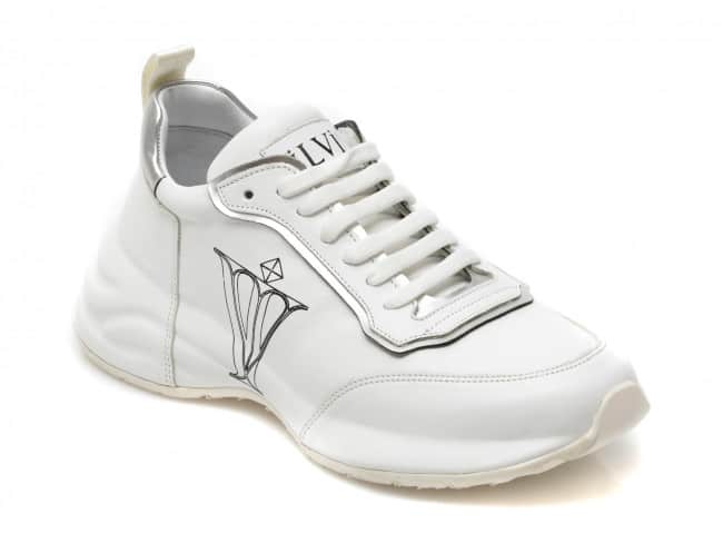 Pantofi sport ILVI albi, 191, din piele naturala